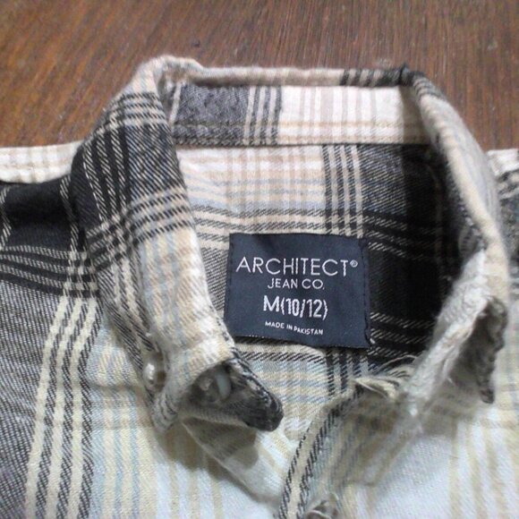 Boy's Medium 10/12 Architect flannel button down - Picture 3 of 3